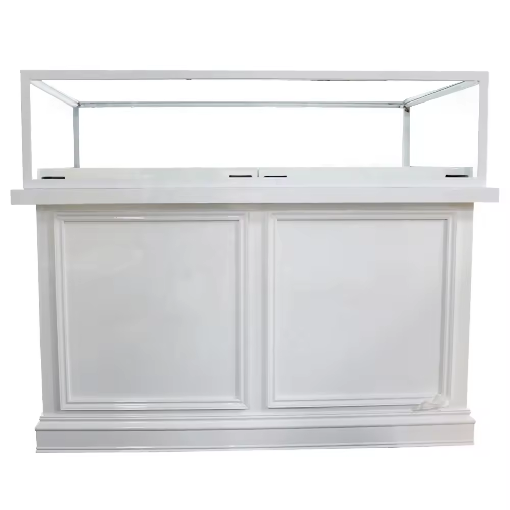 Kabinet Curio Kaca Sudut Kecil Putih