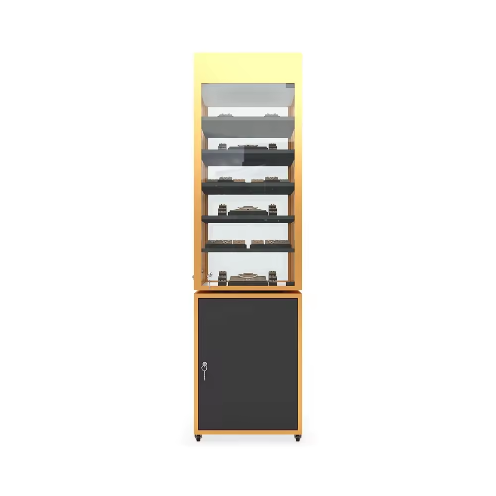 Locking Metal Large Acrylic Tall Glass Display Cabinet