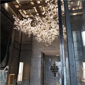 Large Customized Modern Acrylic Ginkgo Leaf Chandelier