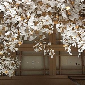 Large Customized Modern Acrylic Ginkgo Leaf Chandelier