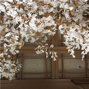 Large Customized Modern Acrylic Ginkgo Leaf Chandelier