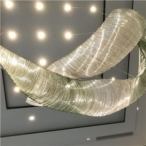 Green Gradient Large Glass Ribbon Custom Chandelier