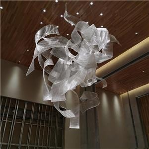 Large Ribbon Shaped Creative Acrylic Installation Art