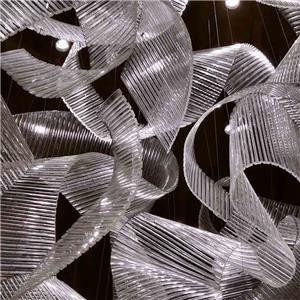 Large Ribbon Shaped Creative Acrylic Installation Art