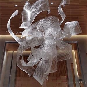 Large Ribbon Shaped Creative Acrylic Installation Art