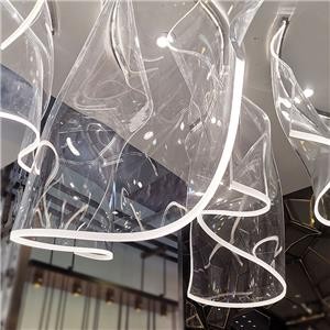 Customized Large Transparent Acrylic Art/Design Restaurant Decoration Light/Chandelier