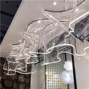 Customized Large Transparent Acrylic Art/Design Restaurant Decoration Light/Chandelier