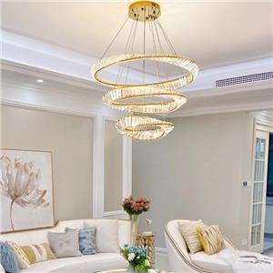 Crystal Chandelier In Luxurious Living Room