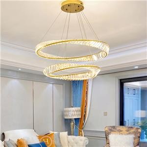 Crystal Chandelier In Luxurious Living Room