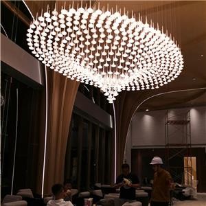 Large Modern Round Glass Light Installation Art Chandelier