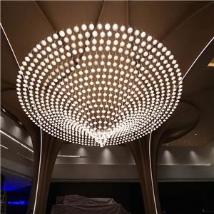 Large Modern Round Glass Light Installation Art Chandelier