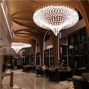 Large Modern Round Glass Light Installation Art Chandelier