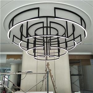 Custom Hotel Minimalist Stainless Steel Round Chandelier