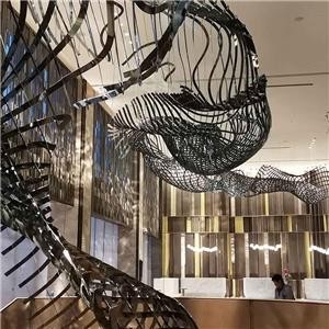 Hilton Hotel Lobby Stainless Steel Installation Art