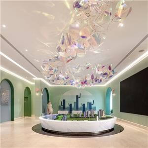 Ins Popular Modern Colorful Acrylic Round Plate Chandelier/Melange Chandelier