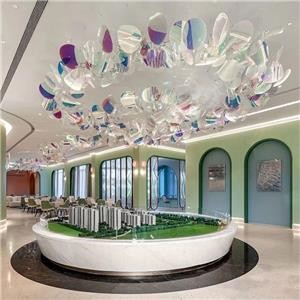 Ins Popular Modern Colorful Acrylic Round Plate Chandelier/Melange Chandelier