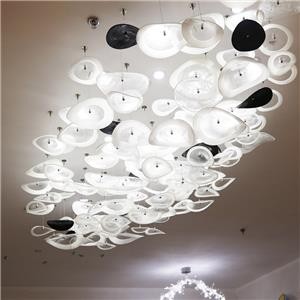 Large Engineering White Plate Chandelier