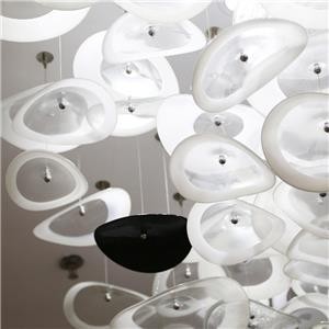 Large Engineering White Plate Chandelier