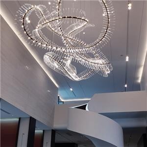 Customized Entrance Lobby Advanced Design Reversed Acrylic Chandeliers Wholesale With LED Lights