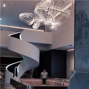 Customized Entrance Lobby Advanced Design Reversed Acrylic Chandeliers Wholesale With LED Lights