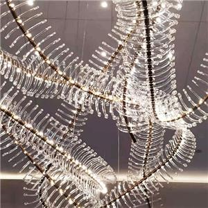 Customized Entrance Lobby Advanced Design Reversed Acrylic Chandeliers Wholesale With LED Lights