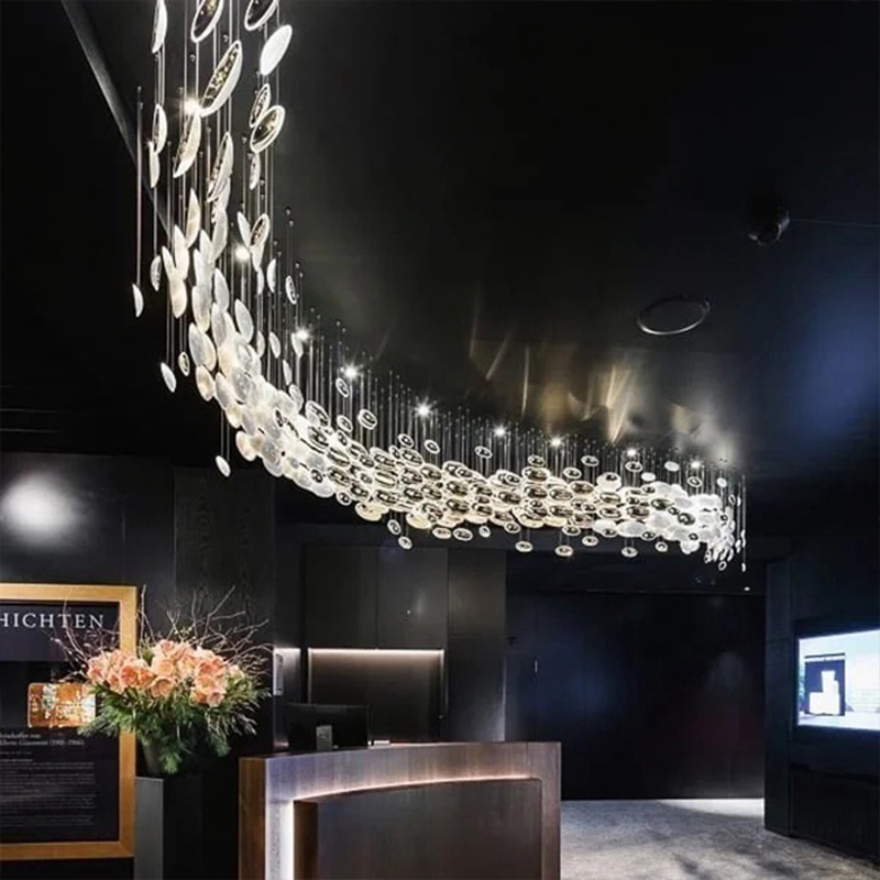 Glass Customized Large Living Room Designer Luxury Hanging Ceiling Chandelier