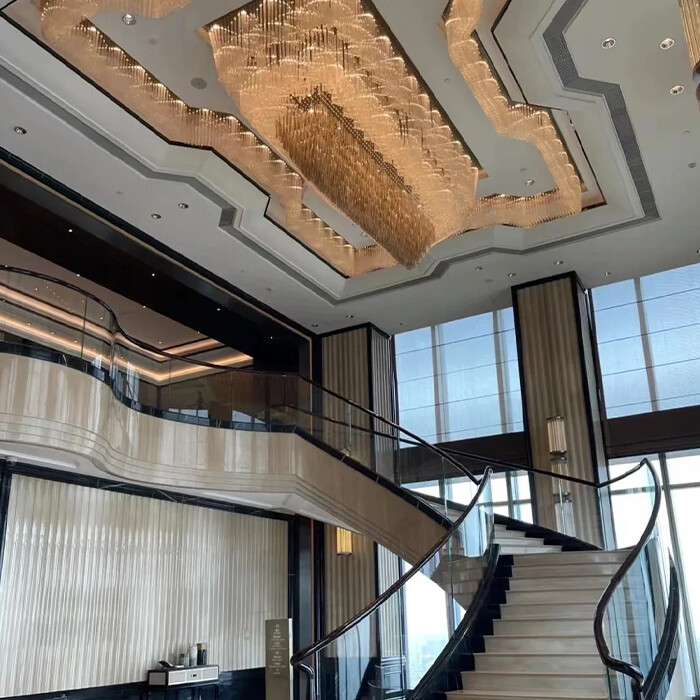 High Ceiling Crystal Chandeliers Ceiling Luxury Modern Chandelier Lamp Pendant for Dining Room