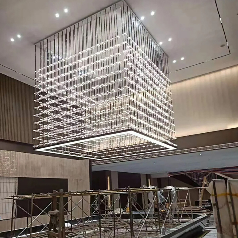Creative Metal Luxury Living Room Chandelier Ractangular Home Lamp