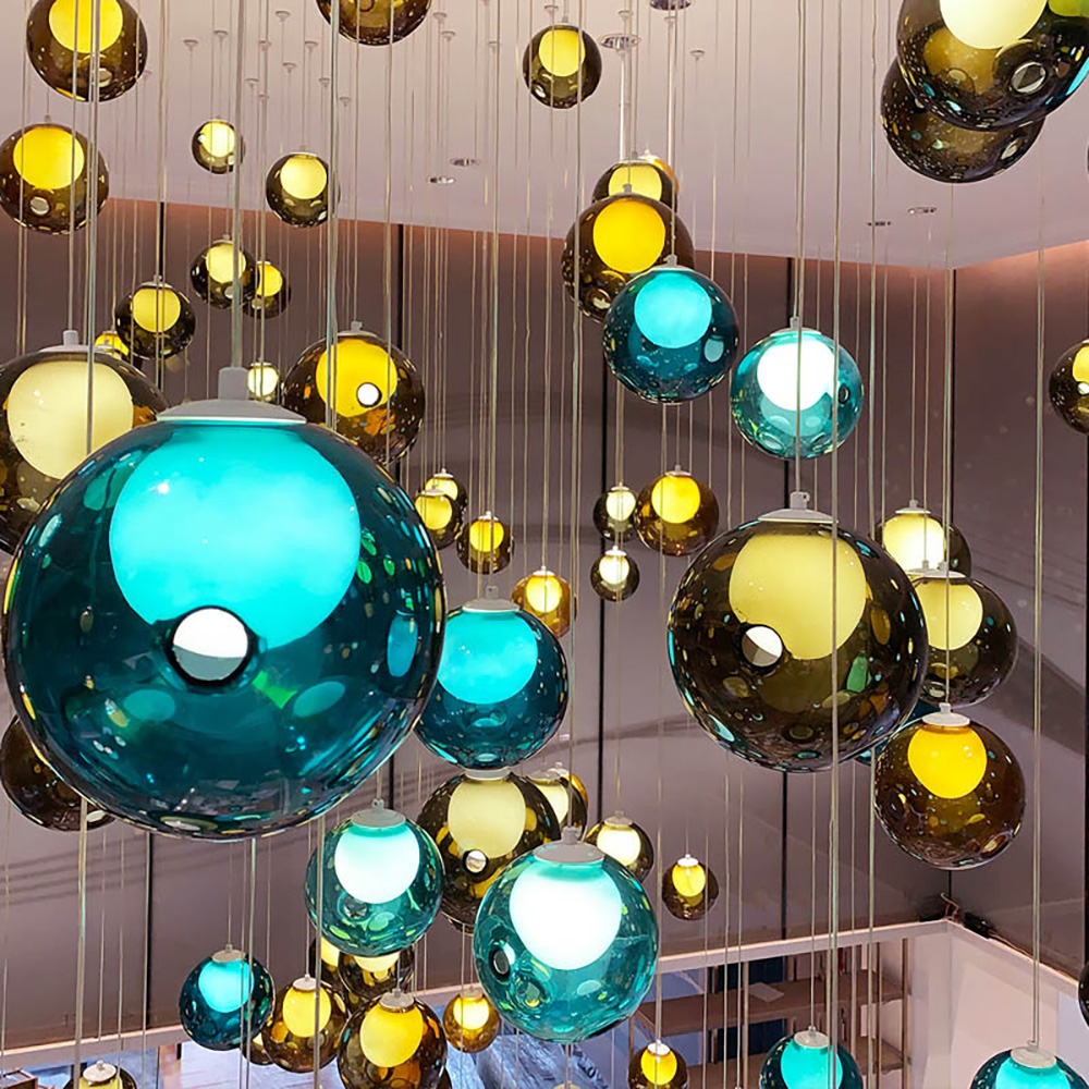 Murano Glass Colored Hanging Lighting Chandelier