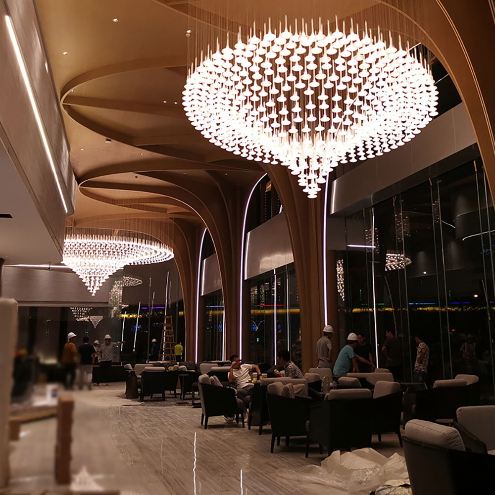 Giant Glass Pendant Round Decorative Luxury Chandelier Modern