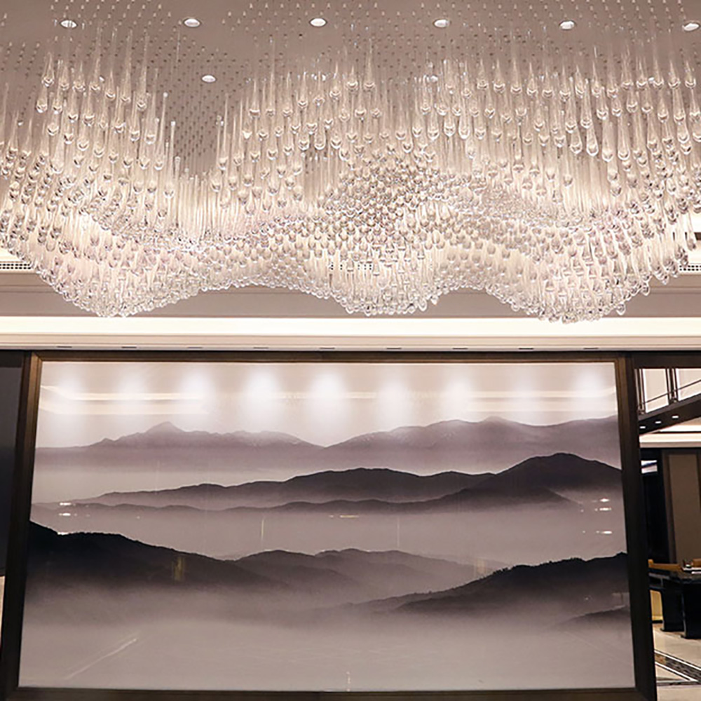 Wave Shaped Murano Glass Hotel Custom Room Luxury Chandelier for Hotel