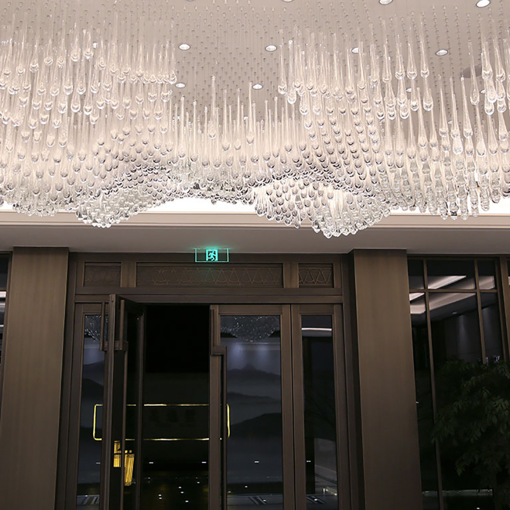 Wave Shaped Murano Glass Hotel Custom Room Luxury Chandelier for Hotel