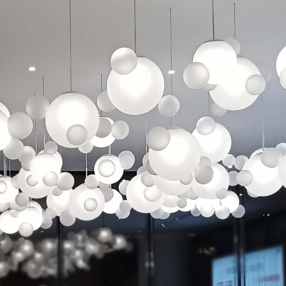 Acrylic Ball Ceiling LED Dining Chandelier for Restaurants