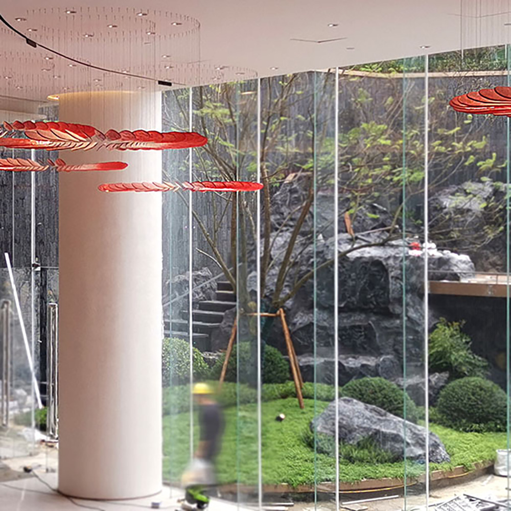 Modern Style Flower Murano Glass New Design Hanging Chandelier Red