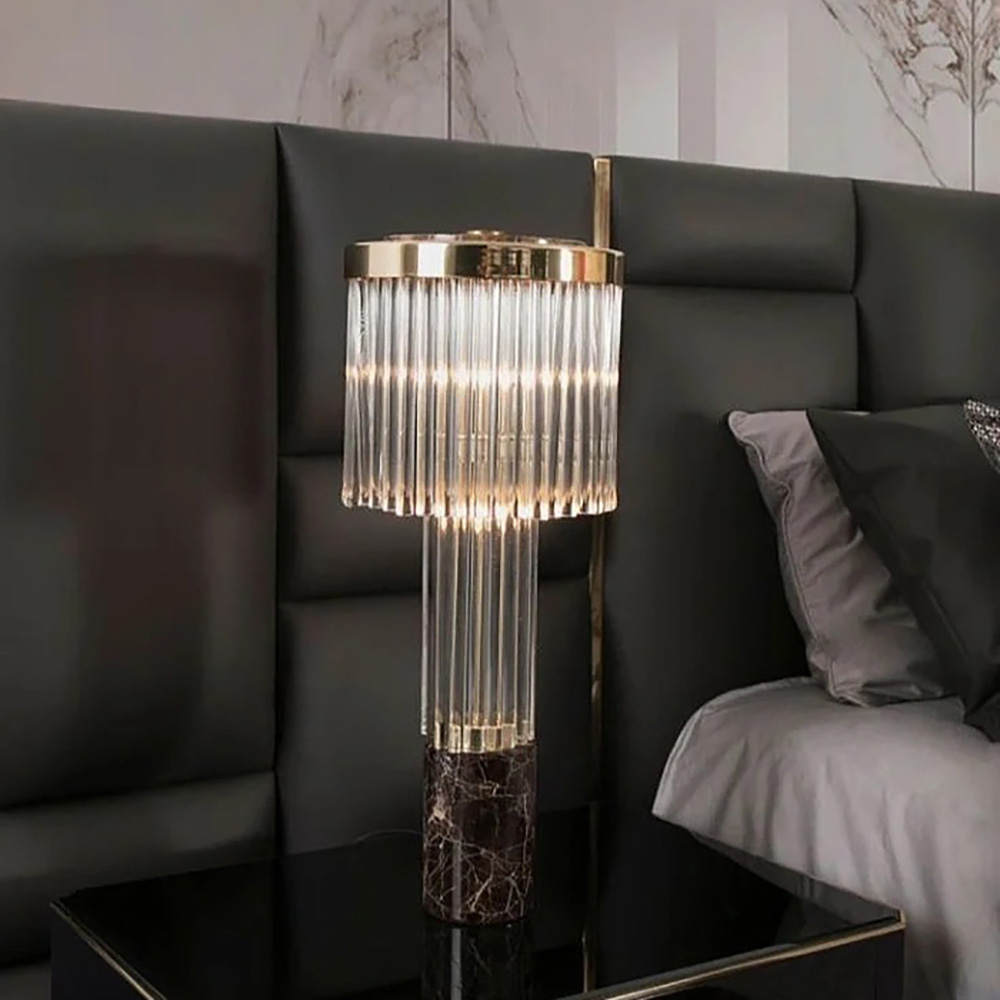 Factory wholesale customized simple living room bedroom glass table lamp
