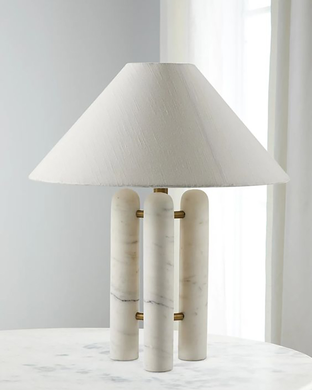 Modern minimalist marble column table lamp living room decorative ornaments lamps