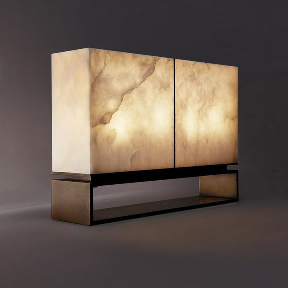 Modern marble design table lamp living room atmosphere advanced bedside lamp