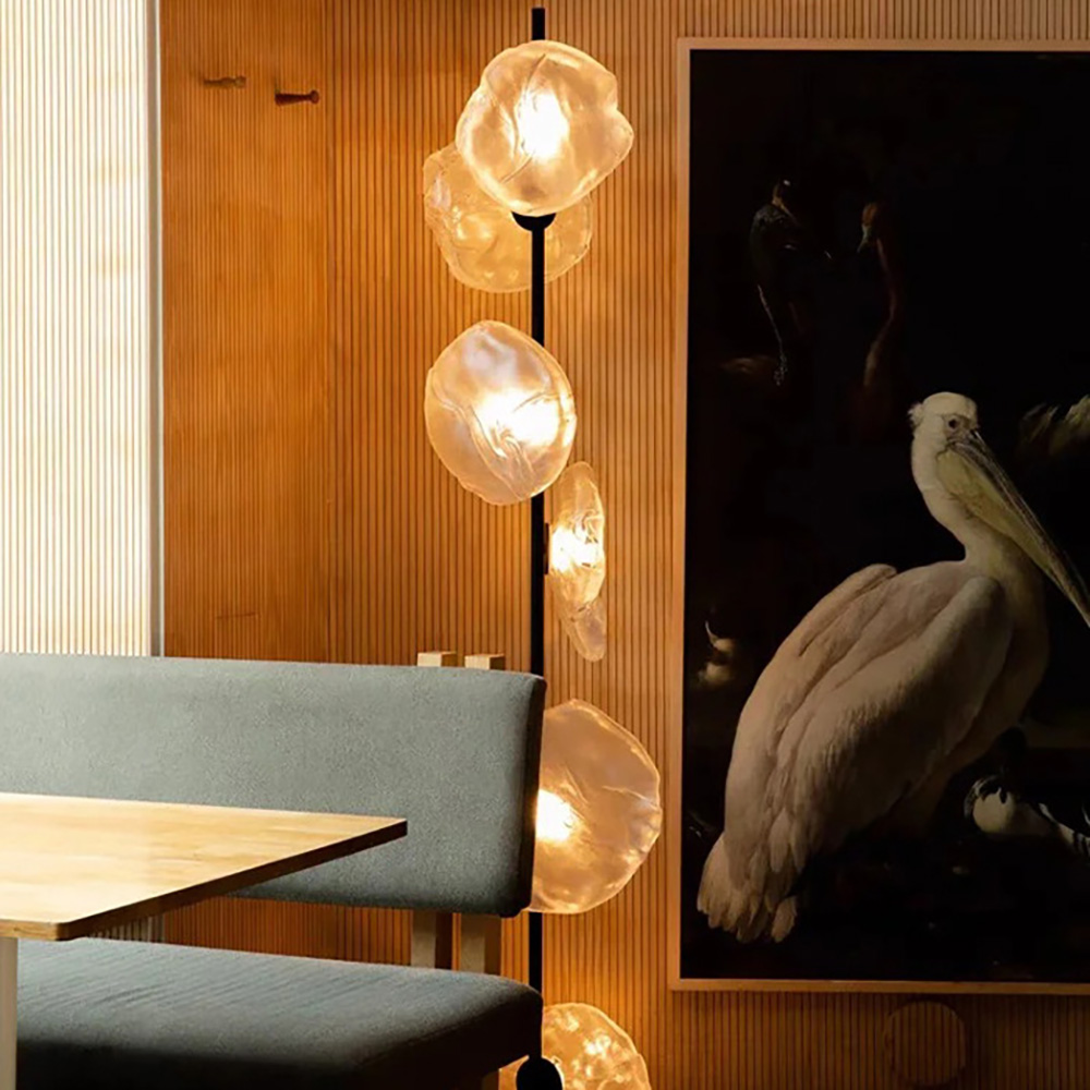 High-end custom living room floor lamp exquisite design glass standard lighting
