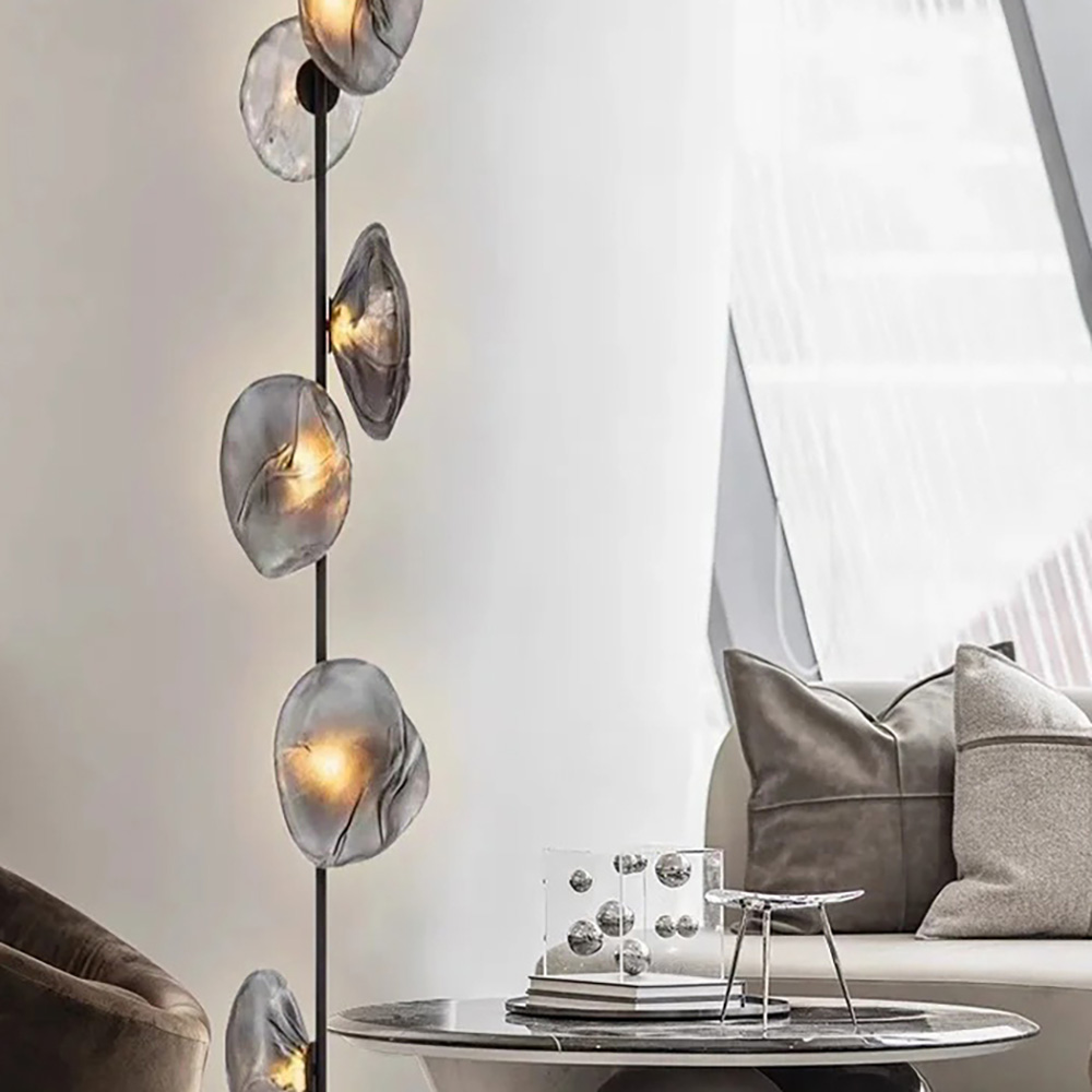 High-end custom living room floor lamp exquisite design glass standard lighting