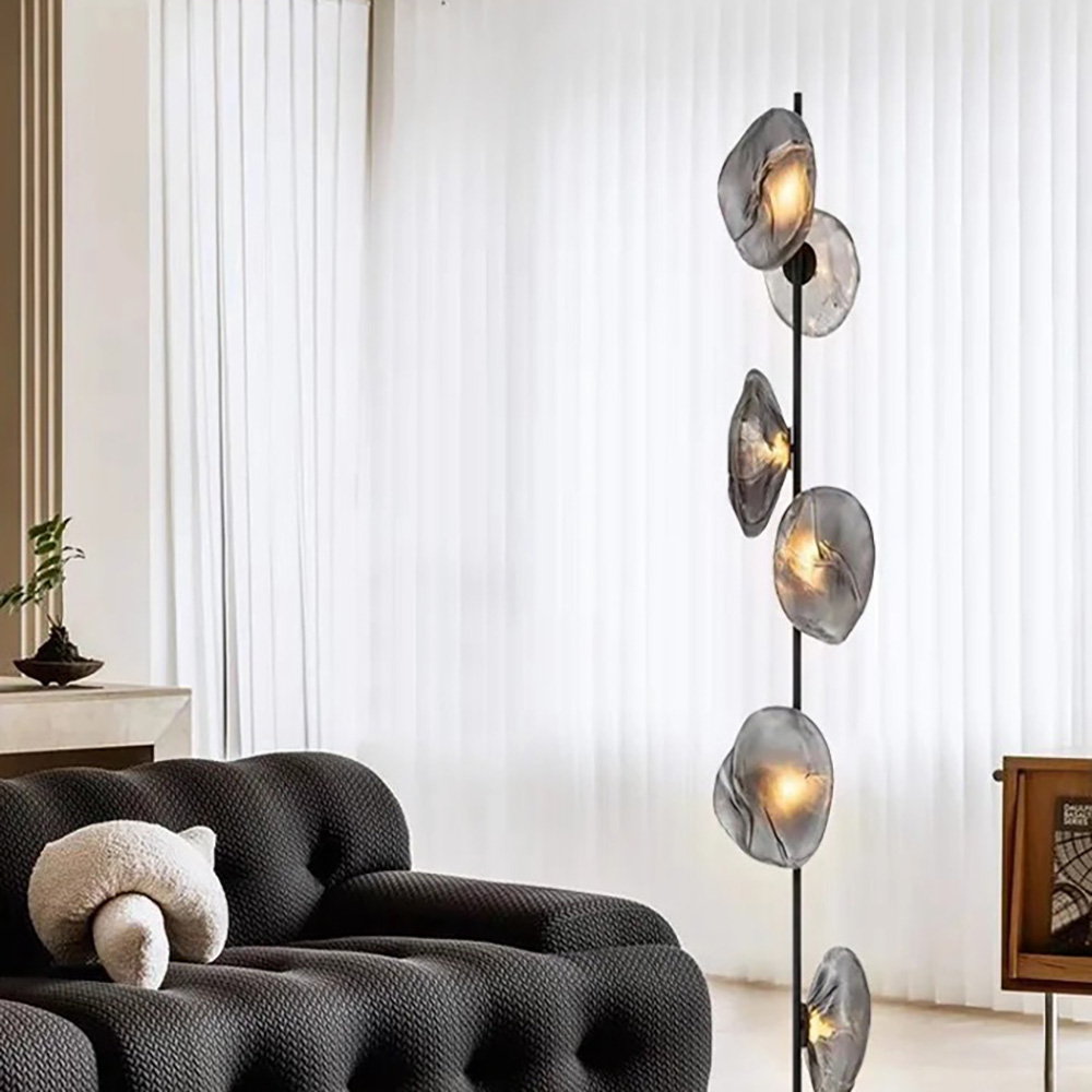 High-end custom living room floor lamp exquisite design glass standard lighting