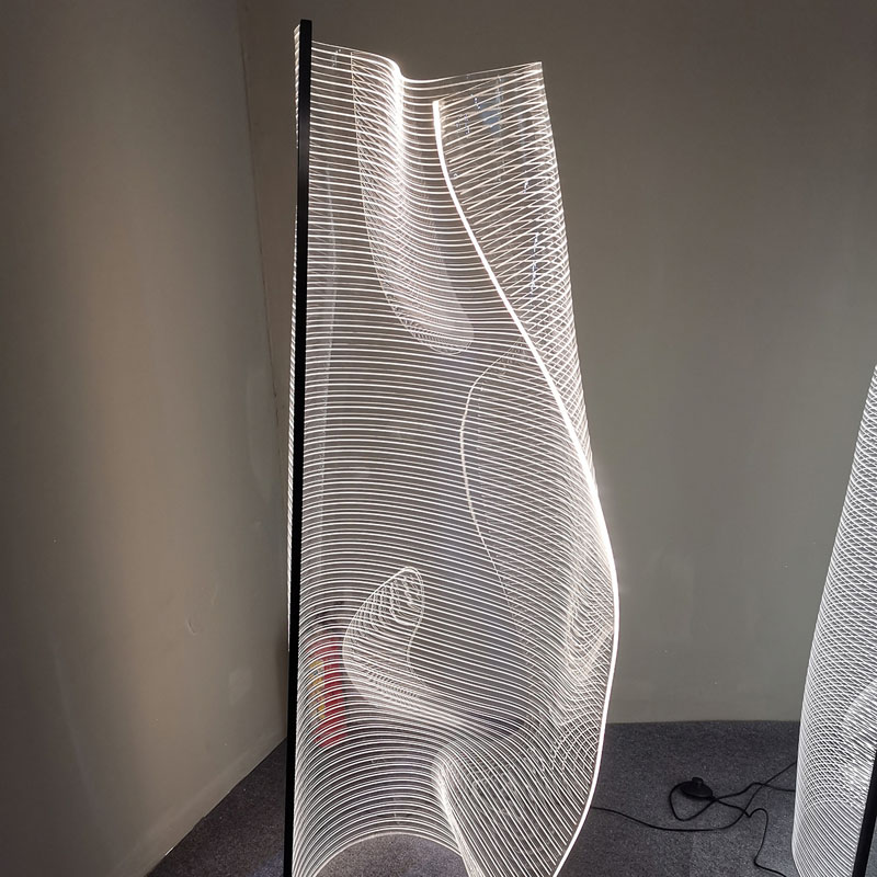 Ribbon design metal base floor lamp custom living room floor lamp