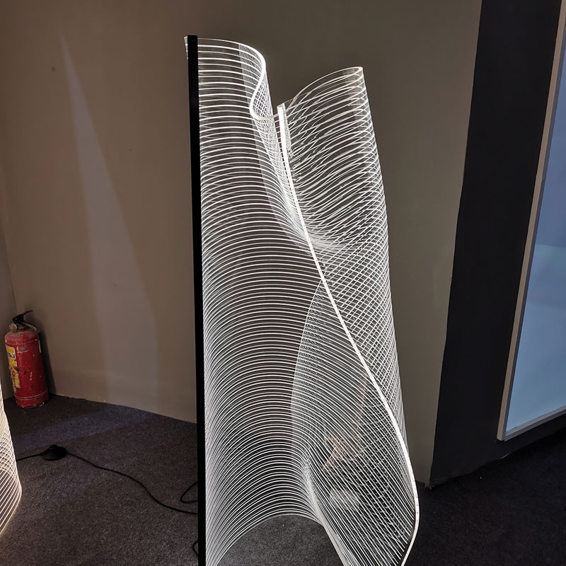 Ribbon design metal base floor lamp custom living room floor lamp