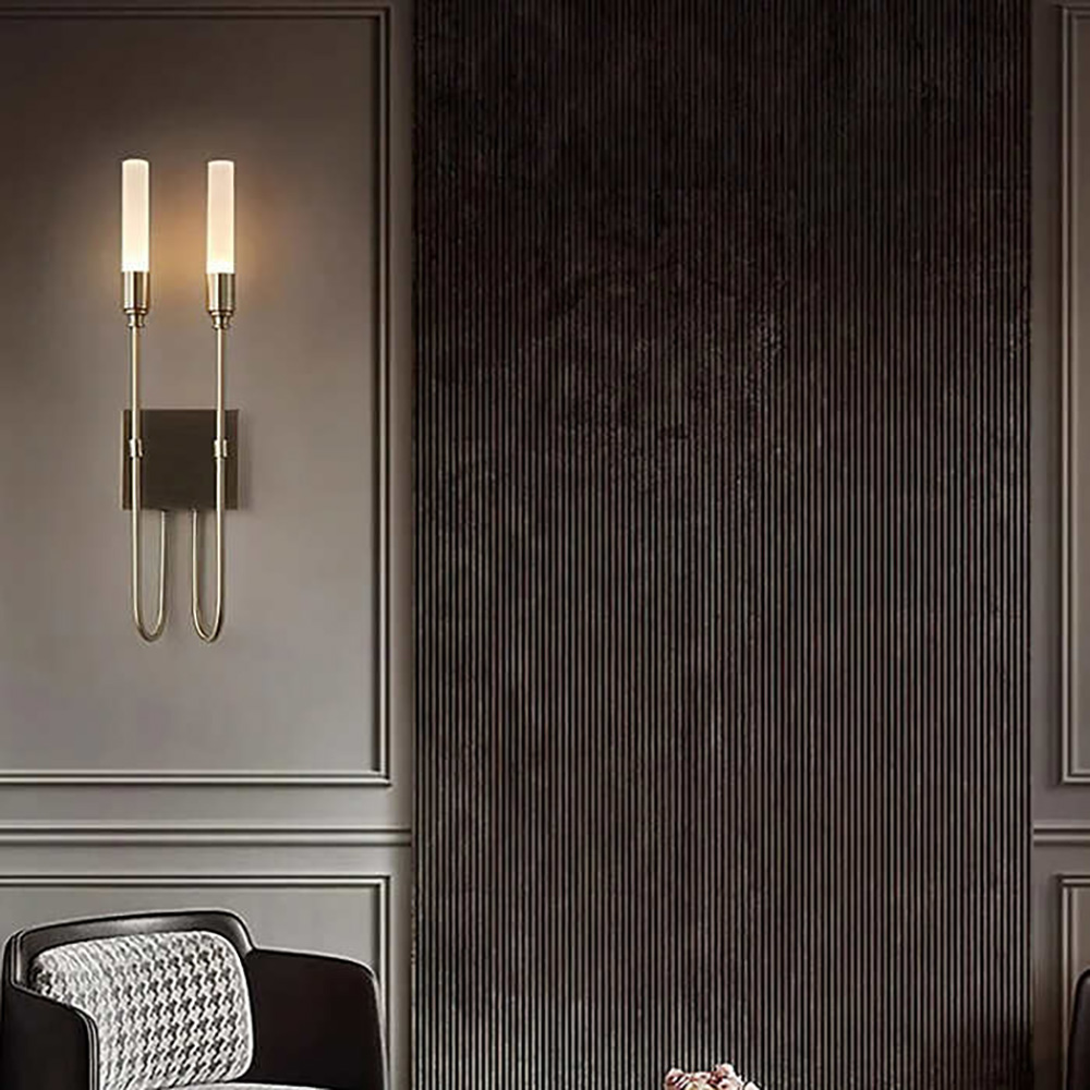 Modern indoor double head wall lamp villa living room decorative wall lamp