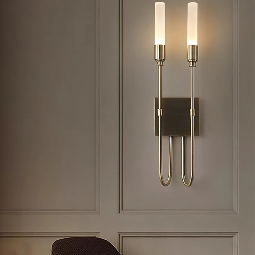 Modern indoor double head wall lamp villa living room decorative wall lamp