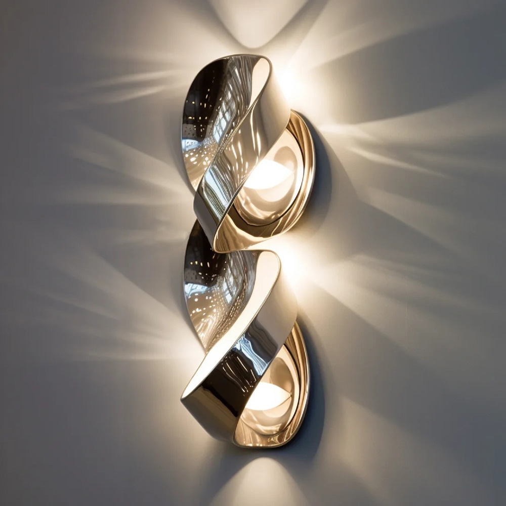 Stainless steel ring design wall lamp hotel villa decorative wall lamp