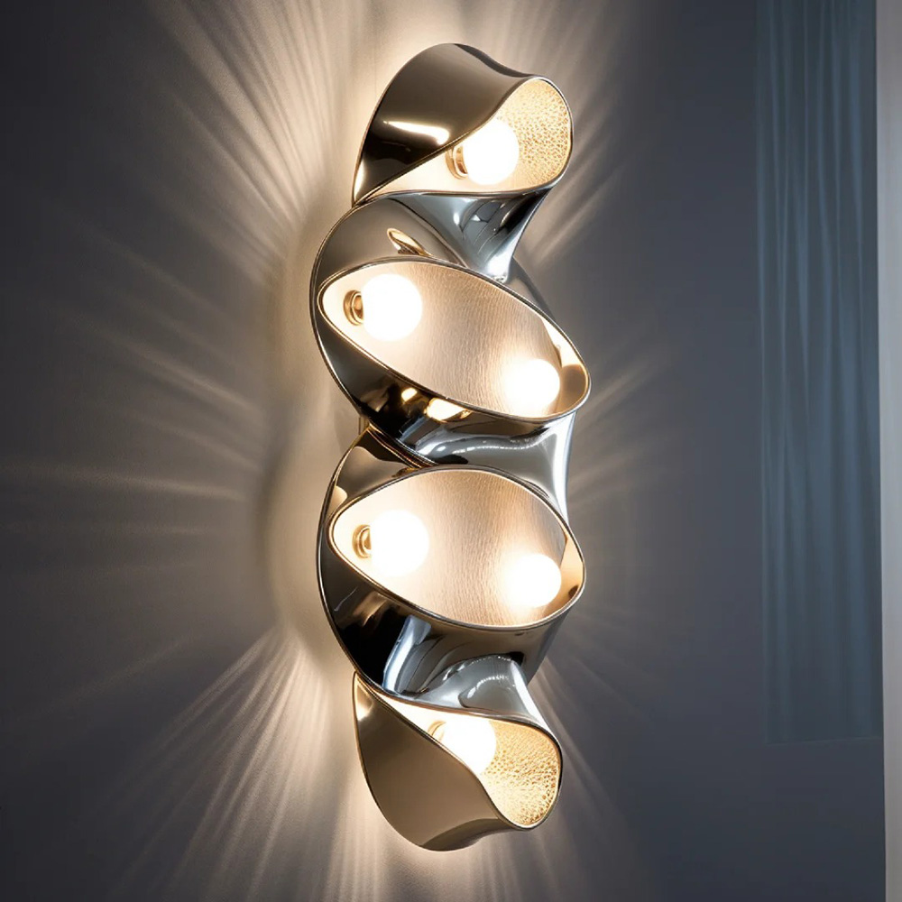 Stainless steel ring design wall lamp hotel villa decorative wall lamp