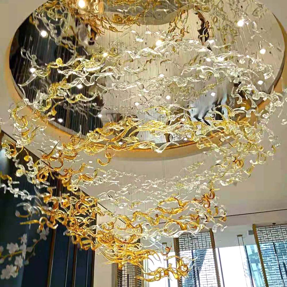 Hotel project color modern style project Murano glass large chandelier