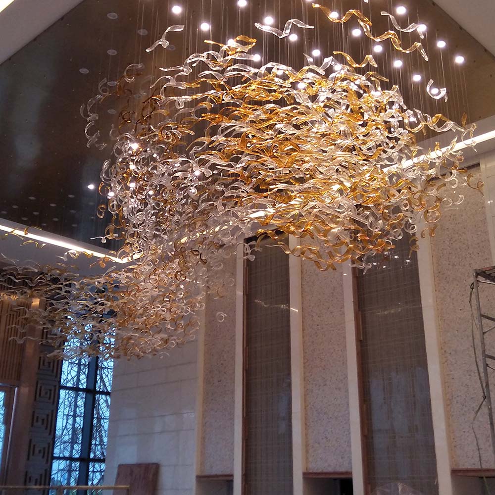 Hotel project color modern style project Murano glass large chandelier