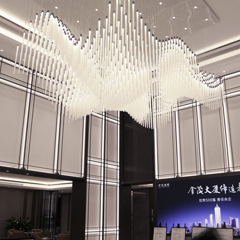 High quality hotel lobby custom modern art lighting installation