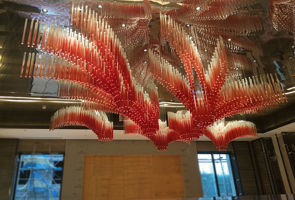 Restaurant red chandelier
